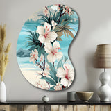 Seaside Reflections Tropical Pattern - Asymmetric Metal Wall Art