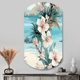 Seaside Reflections Tropical Pattern - Asymmetric Metal Wall Art