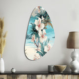 Seaside Reflections Tropical Pattern - Asymmetric Metal Wall Art