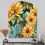 Sunflower Shores Tropical Pattern - Asymmetric Metal Wall Art