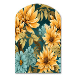 Sunflower Shores Tropical Pattern - Asymmetric Metal Wall Art