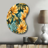 Sunflower Shores Tropical Pattern - Asymmetric Metal Wall Art