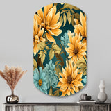 Sunflower Shores Tropical Pattern - Asymmetric Metal Wall Art