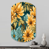 Sunflower Shores Tropical Pattern - Asymmetric Metal Wall Art