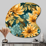 Sunflower Shores Tropical Pattern - Asymmetric Metal Wall Art