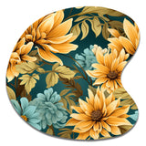 Sunflower Shores Tropical Pattern - Asymmetric Metal Wall Art