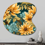 Sunflower Shores Tropical Pattern - Asymmetric Metal Wall Art