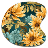 Sunflower Shores Tropical Pattern - Asymmetric Metal Wall Art