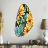 Sunflower Shores Tropical Pattern - Asymmetric Metal Wall Art