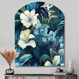 Twilight Oasis Tropical Pattern - Asymmetric Metal Wall Art