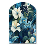 Twilight Oasis Tropical Pattern - Asymmetric Metal Wall Art