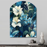 Twilight Oasis Tropical Pattern - Asymmetric Metal Wall Art