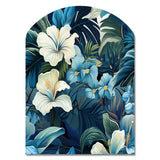 Twilight Oasis Tropical Pattern - Asymmetric Metal Wall Art