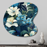 Twilight Oasis Tropical Pattern - Asymmetric Metal Wall Art