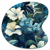 Twilight Oasis Tropical Pattern - Asymmetric Metal Wall Art