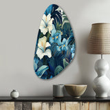 Twilight Oasis Tropical Pattern - Asymmetric Metal Wall Art