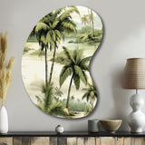 Vintage Palms Ii Tropical Pattern - Asymmetric Metal Wall Art