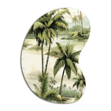 Vintage Palms Ii Tropical Pattern - Asymmetric Metal Wall Art