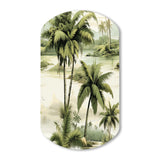 Vintage Palms Ii Tropical Pattern - Asymmetric Metal Wall Art