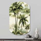 Vintage Palms Ii Tropical Pattern - Asymmetric Metal Wall Art