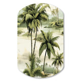 Vintage Palms Ii Tropical Pattern - Asymmetric Metal Wall Art