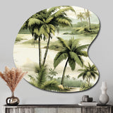 Vintage Palms Ii Tropical Pattern - Asymmetric Metal Wall Art