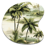 Vintage Palms Ii Tropical Pattern - Asymmetric Metal Wall Art