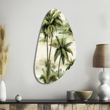 Vintage Palms Ii Tropical Pattern - Asymmetric Metal Wall Art