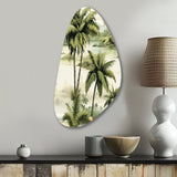 Vintage Palms Ii Tropical Pattern - Asymmetric Metal Wall Art