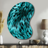 Turquoise And Black - Asymmetric Metal Wall Art