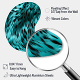 Turquoise And Black - Asymmetric Metal Wall Art