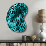 Turquoise And Black - Asymmetric Metal Wall Art