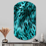 Turquoise And Black - Asymmetric Metal Wall Art