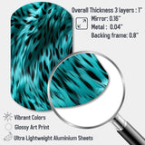 Turquoise And Black - Asymmetric Metal Wall Art