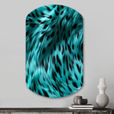 Turquoise And Black - Asymmetric Metal Wall Art