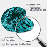 Turquoise And Black - Asymmetric Metal Wall Art