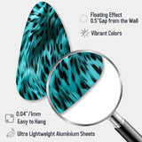 Turquoise And Black - Asymmetric Metal Wall Art