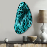 Turquoise And Black - Asymmetric Metal Wall Art