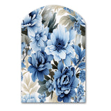 Floral Blue And White Victorian Pattern - Asymmetric Metal Wall Art