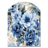 Floral Blue And White Victorian Pattern - Asymmetric Metal Wall Art