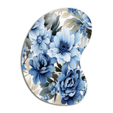 Floral Blue And White Victorian Pattern - Asymmetric Metal Wall Art