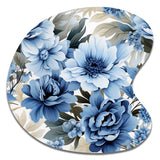 Floral Blue And White Victorian Pattern - Asymmetric Metal Wall Art