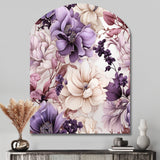 Ethereal Floral Delight Victorian Pattern - Asymmetric Metal Wall Art