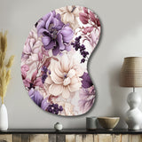 Ethereal Floral Delight Victorian Pattern - Asymmetric Metal Wall Art