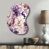 Ethereal Floral Delight Victorian Pattern - Asymmetric Metal Wall Art