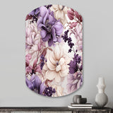 Ethereal Floral Delight Victorian Pattern - Asymmetric Metal Wall Art