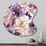 Ethereal Floral Delight Victorian Pattern - Asymmetric Metal Wall Art