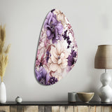 Ethereal Floral Delight Victorian Pattern - Asymmetric Metal Wall Art