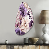 Ethereal Floral Delight Victorian Pattern - Asymmetric Metal Wall Art