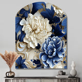 Victorian Cobalt Blue Foliage Victorian Pattern - Asymmetric Metal Wall Art